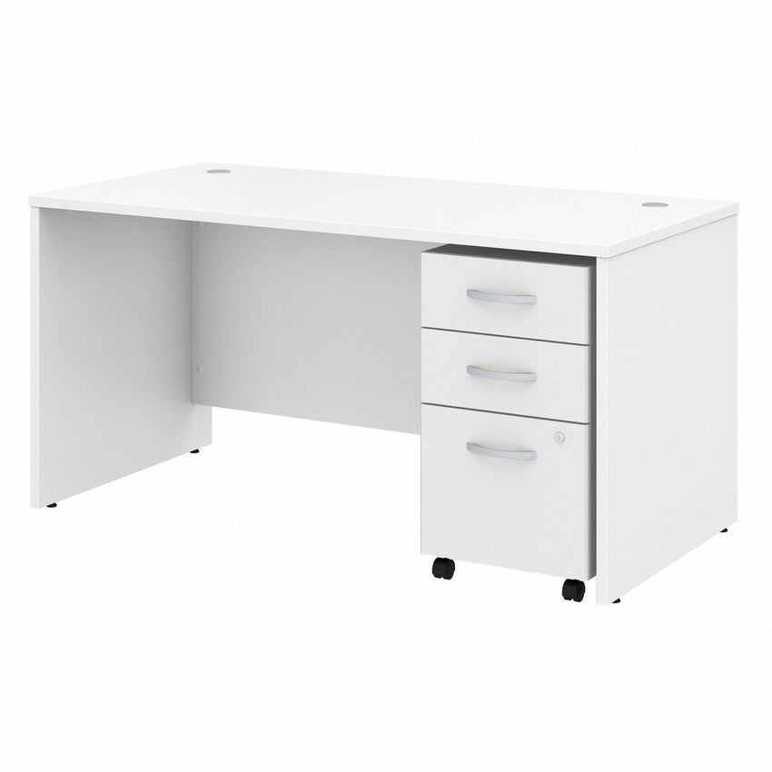 Bush Furniture Studio C 60"W x 30"D Office Desk with Mobile File Cabinet (STC014X) - SchoolOutlet
