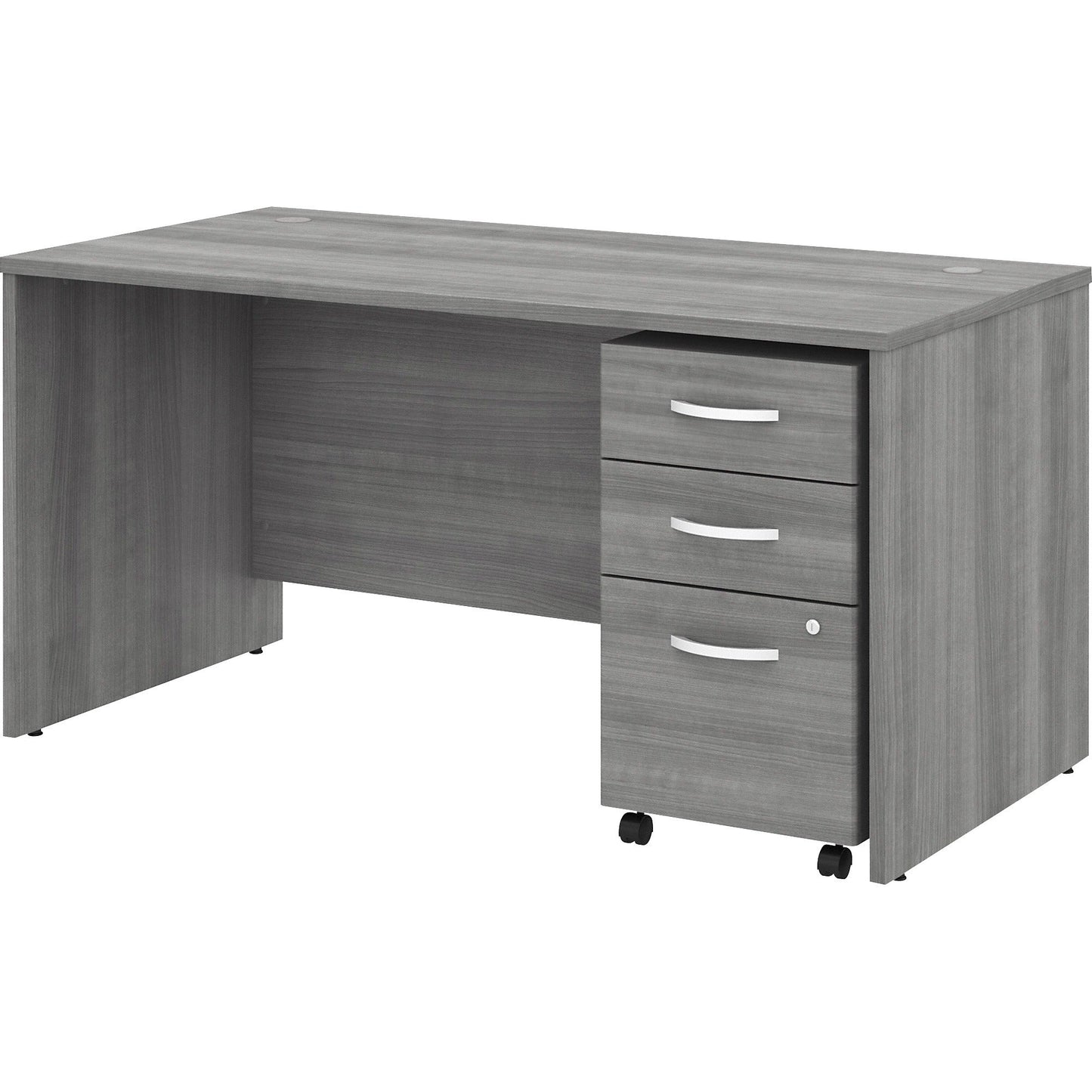 Bush Furniture Studio C 60"W x 30"D Office Desk with Mobile File Cabinet (STC014X) - SchoolOutlet