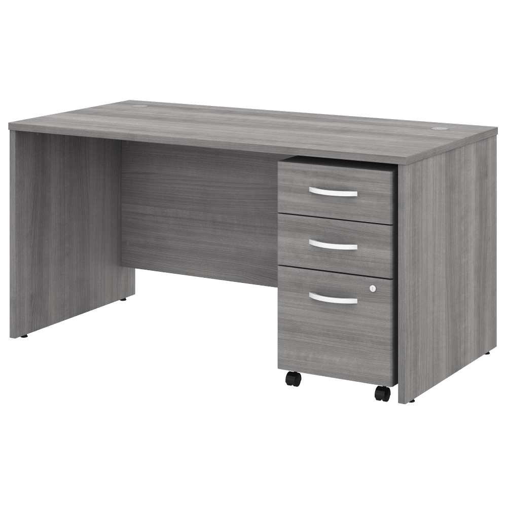 Bush Furniture Studio C 60"W x 30"D Office Desk with Mobile File Cabinet (STC014X) - SchoolOutlet