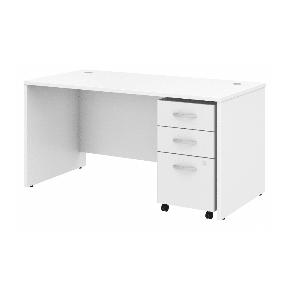 Bush Furniture Studio C 60"W x 30"D Office Desk with Mobile File Cabinet (STC014X) - SchoolOutlet