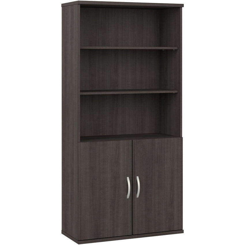 Bush Furniture Studio C 5 - Shelf Bookcase with Doors (STC015X) - SchoolOutlet