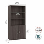 Bush Furniture Studio C 5 - Shelf Bookcase with Doors (STC015X) - SchoolOutlet