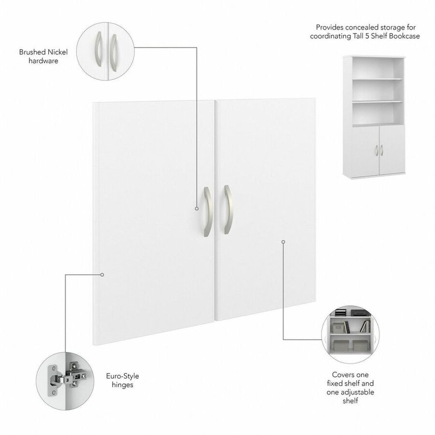Bush Furniture Studio C 5 - Shelf Bookcase with Doors (STC015X) - SchoolOutlet
