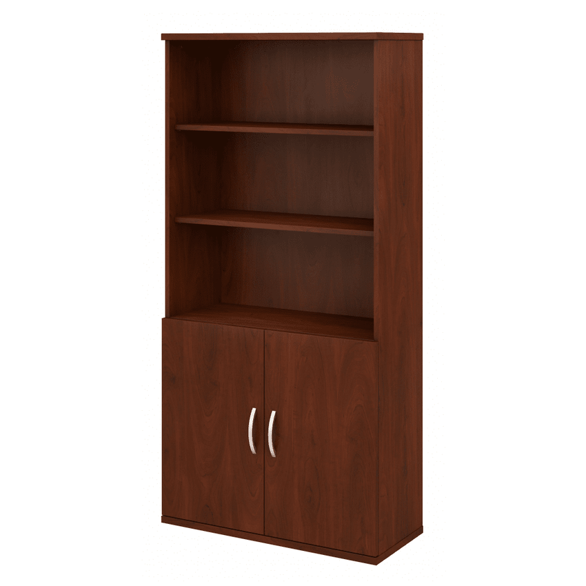 Bush Furniture Studio C 5 - Shelf Bookcase with Doors (STC015X) - SchoolOutlet
