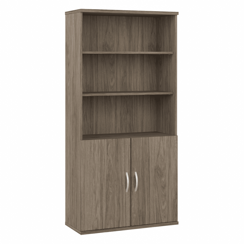 Bush Furniture Studio C 5 - Shelf Bookcase with Doors (STC015X) - SchoolOutlet