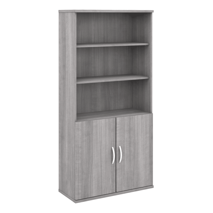 Bush Furniture Studio C 5 - Shelf Bookcase with Doors (STC015X) - SchoolOutlet