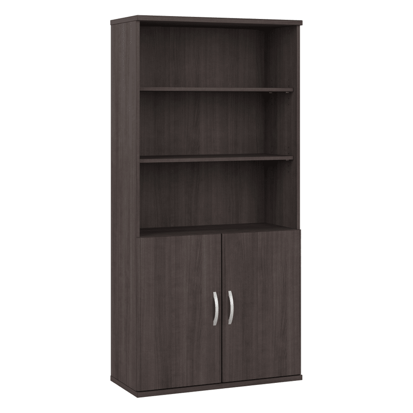 Bush Furniture Studio C 5 - Shelf Bookcase with Doors (STC015X) - SchoolOutlet