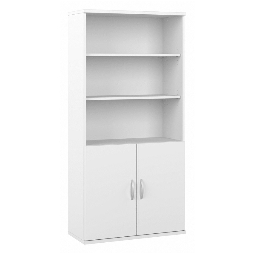 Bush Furniture Studio C 5 - Shelf Bookcase with Doors (STC015X) - SchoolOutlet