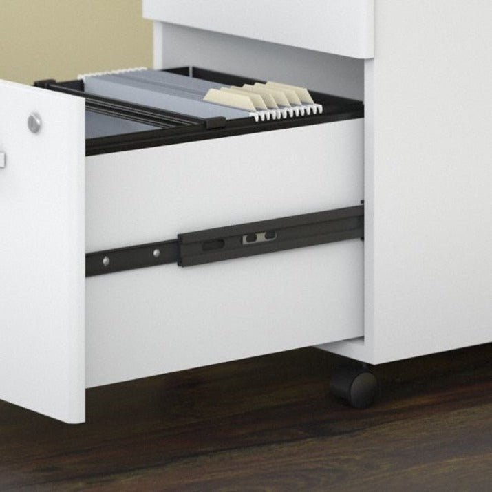Bush Furniture Studio C Height Adjustable Standing Desk, Credenza & Storage (STC017X) - SchoolOutlet