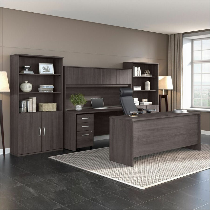 Bush Furniture Studio C 72"W x 30"D L Shaped Desk with 42W Return (STC049X) - SchoolOutlet
