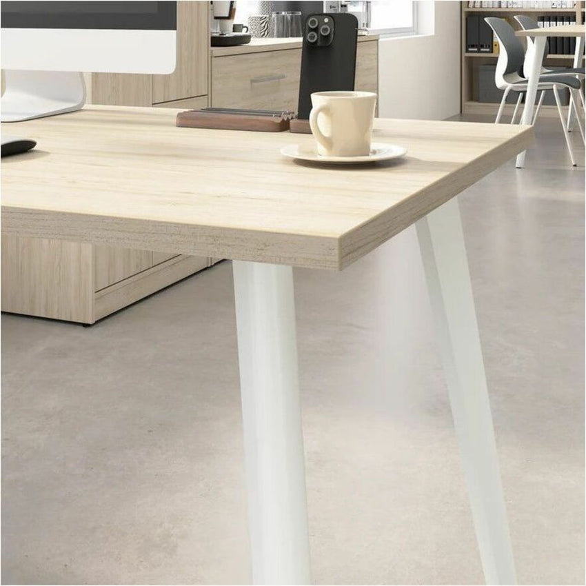 Bush Furniture Vista 60"W x 30"D L - Shaped Desk with Splayed Metal Legs (VST004X) - SchoolOutlet