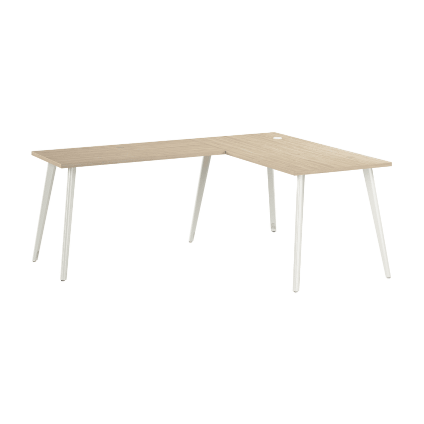 Bush Furniture Vista 60"W x 30"D L - Shaped Desk with Splayed Metal Legs (VST004X) - SchoolOutlet