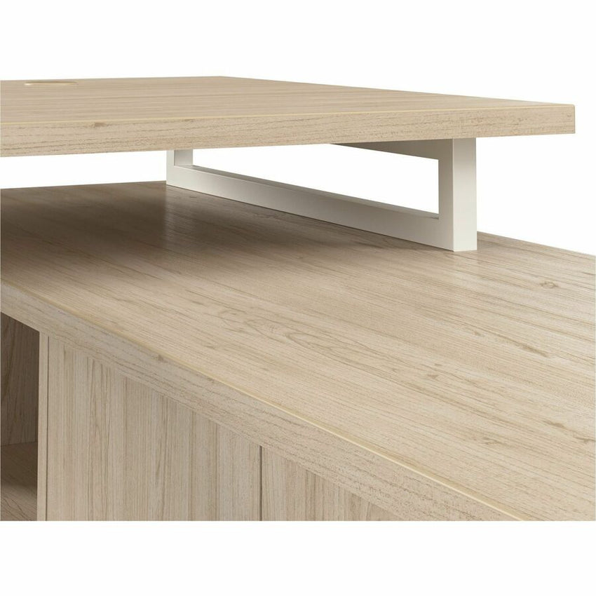 Bush Furniture Vista 72"W L - Shaped Desk with Splayed Metal Legs and Low Storage Cabinet (VST005X) - SchoolOutlet