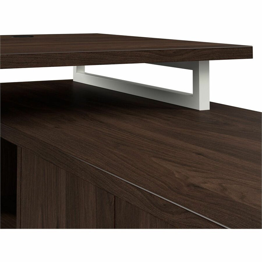 Bush Furniture Vista 72"W L - Shaped Desk with Splayed Metal Legs and Low Storage Cabinet (VST005X) - SchoolOutlet