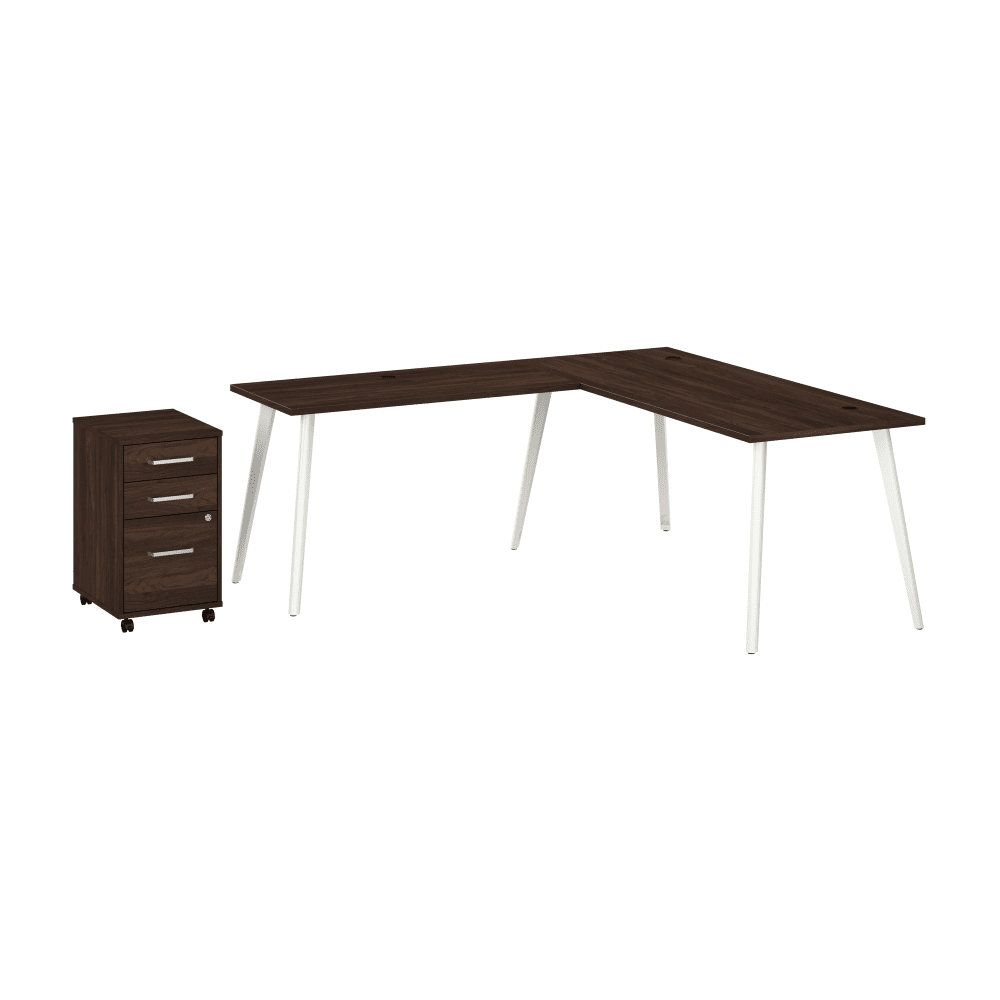 Bush Furniture Vista 72"W L - Shaped Desk with Return & Mobile File Cabinet (VST007X) - SchoolOutlet