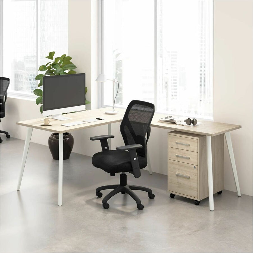 Bush Furniture Vista 60"W L - Shaped Desk with Return & Mobile File Cabinet (VST008X) - SchoolOutlet