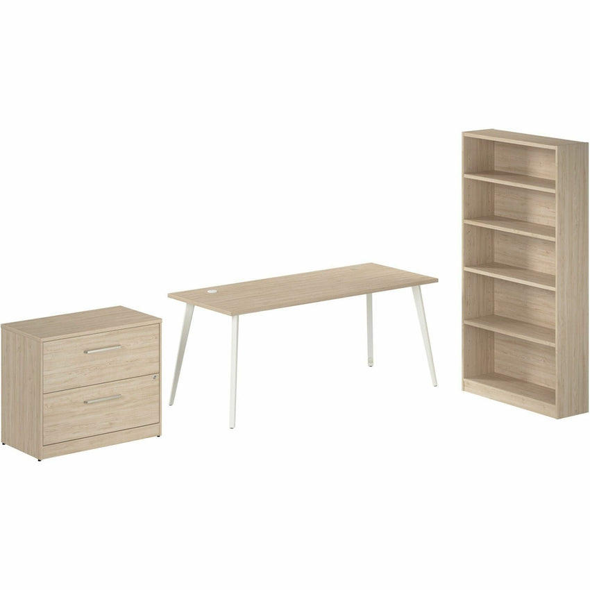 Bush Furniture Vista 72"W Computer Desk with 2 - Drawer File Cabinet & Tall Bookcase (VST011X) - SchoolOutlet