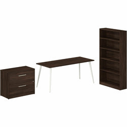 Bush Furniture Vista 72"W Computer Desk with 2-Drawer File Cabinet & Tall Bookcase (VST011X)