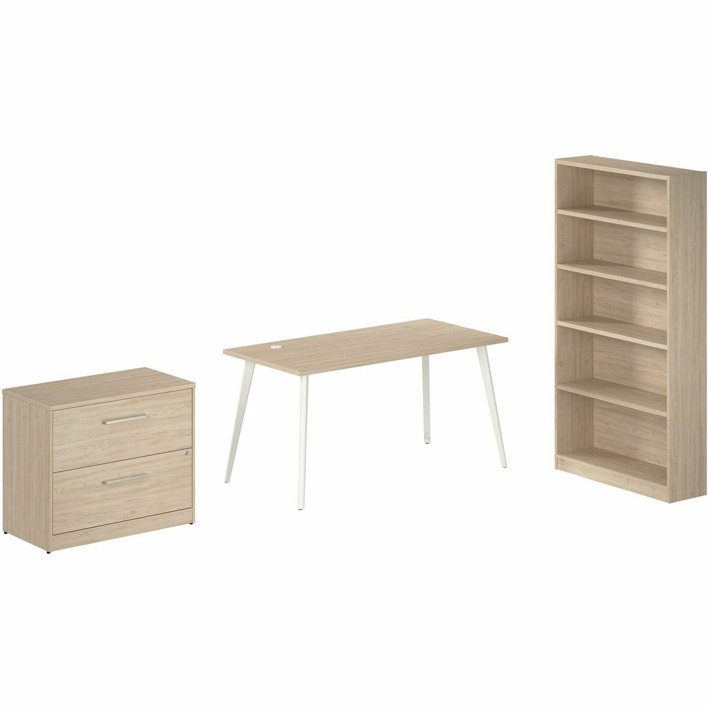 Bush Furniture Vista Office Furniture Collection - 60"W Desk with File Cabinet & 5 - Shelf Bookcase (VST - 012X) - SchoolOutlet