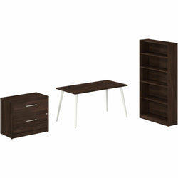Bush Furniture Vista Office Furniture Collection - 60"W Desk with File Cabinet & 5-Shelf Bookcase (VST012X)