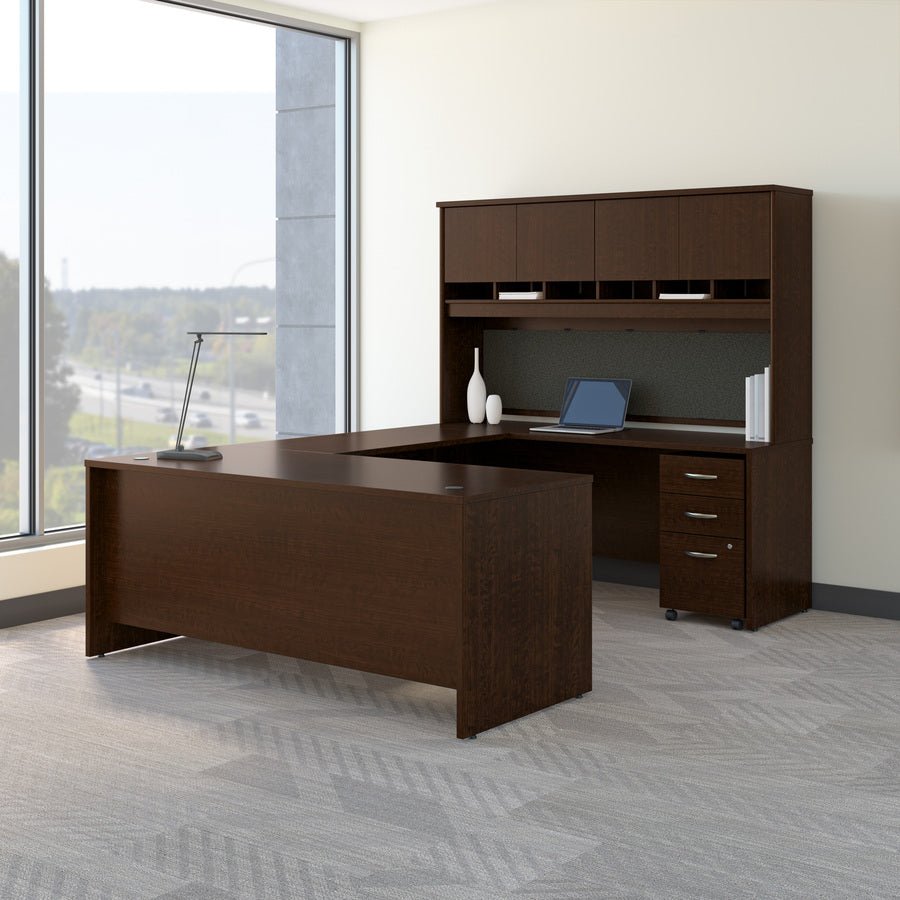 Bush Furniture 71"W Office Desk with Wire Management and Scratch - Resistant Laminate Surface (WC12936X) - SchoolOutlet