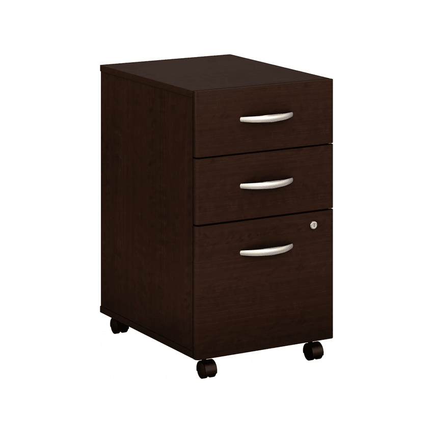 Bush Furniture 3 - Drawer Mobile File Cabinet with Lock and Full - Extension Slides (WC12953X) - SchoolOutlet