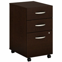 Bush Furniture 3-Drawer Mobile File Cabinet with Lock and Full-Extension Slides (WC12953X)