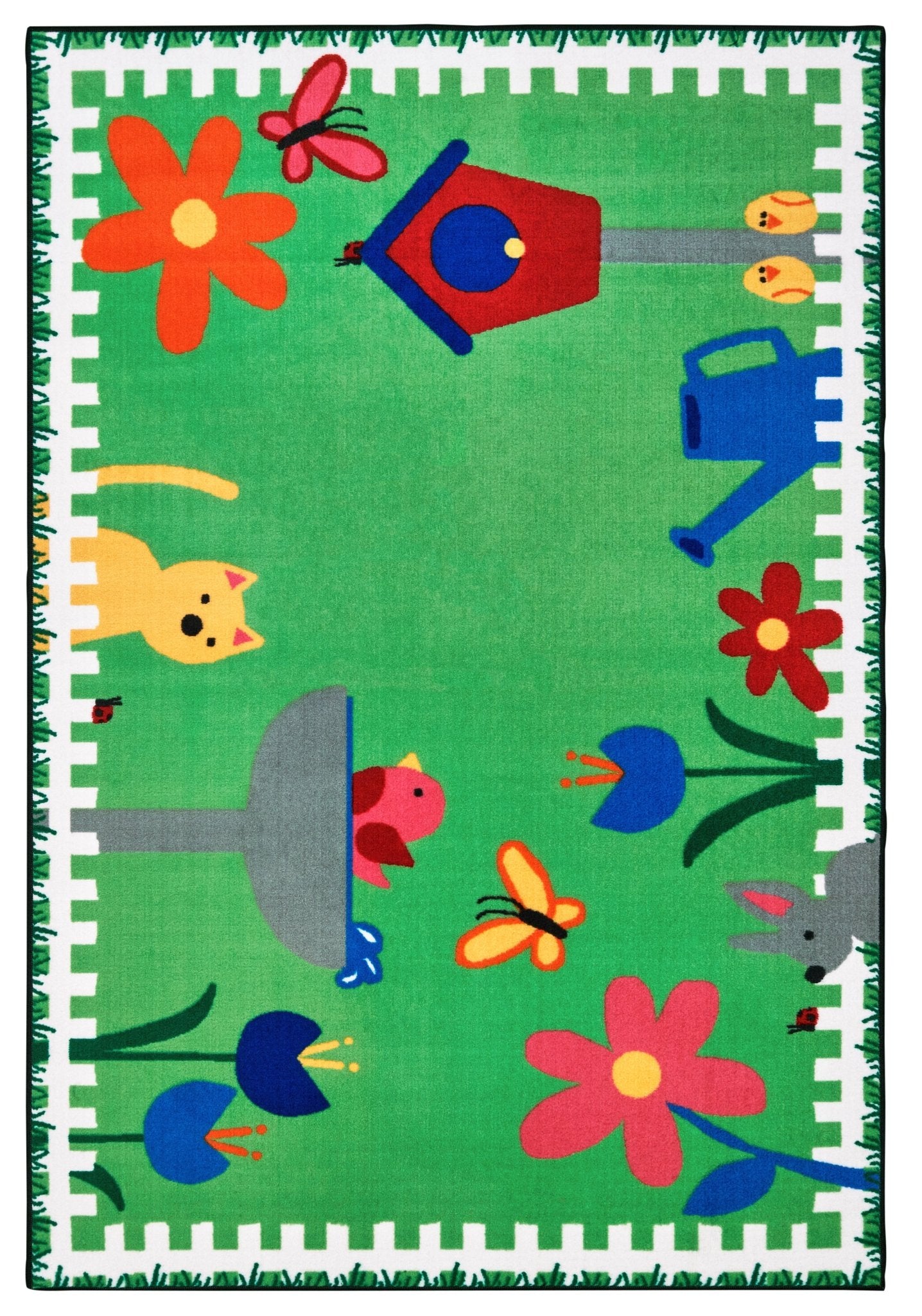 Carpets for Kids Garden Time Play Value Rug, Green, 3' x 4'6" (CFK - 36.67) - SchoolOutlet