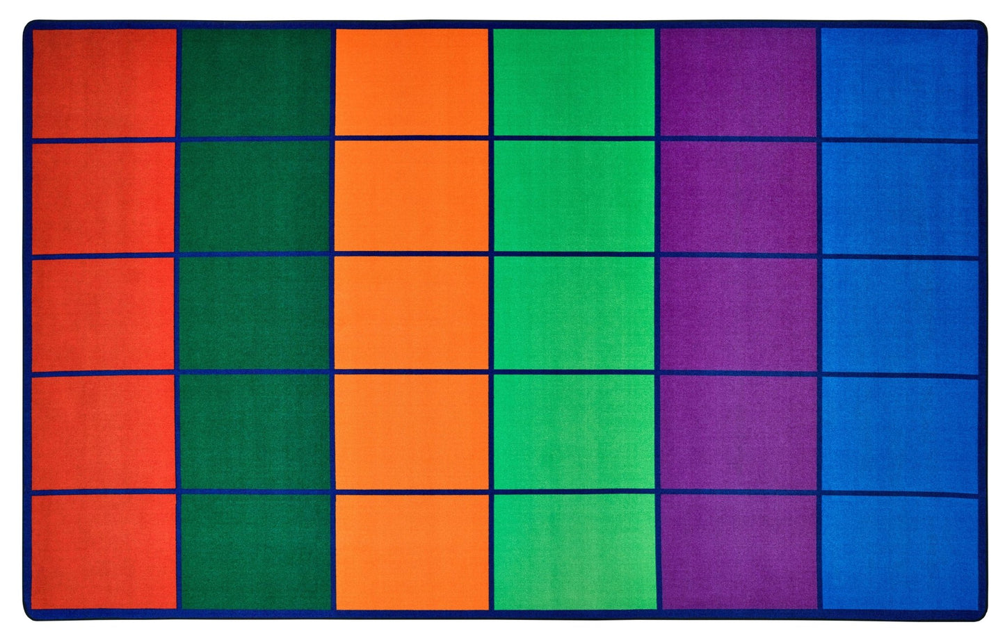 Carpets for Kids Colorful Rows Seating Rug, Multi Color, 7'6" x 12' (CFK - 4012) - SchoolOutlet