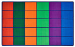 Carpets for Kids Colorful Rows Seating Rug, Multi Color, 7'6