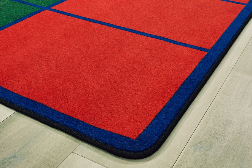 Carpets for Kids Colorful Rows Seating Rug, Multi Color, 7'6" x 12' (CFK - 4012) - SchoolOutlet