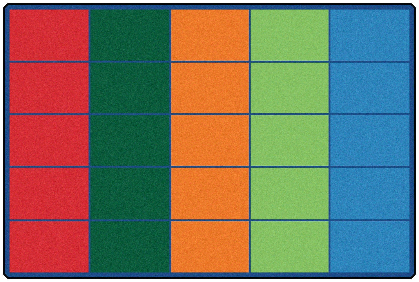 Carpets for Kids Colorful Rows Seating Rug, Multi Color, 6' x 9' (CFK - 4025) - SchoolOutlet