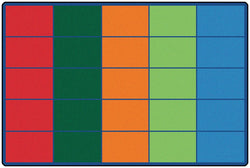 Carpets for Kids Colorful Rows Seating Rug, Multi Color, 6' x 9' (CFK-4025)
