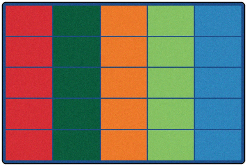 Carpets for Kids Colorful Rows Seating Rug, Multi Color, 6' x 9' (CFK - 4025) - SchoolOutlet