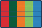 Carpets for Kids Colorful Rows Seating Rug, Multi Color, 6' x 9' (CFK - 4025) - SchoolOutlet