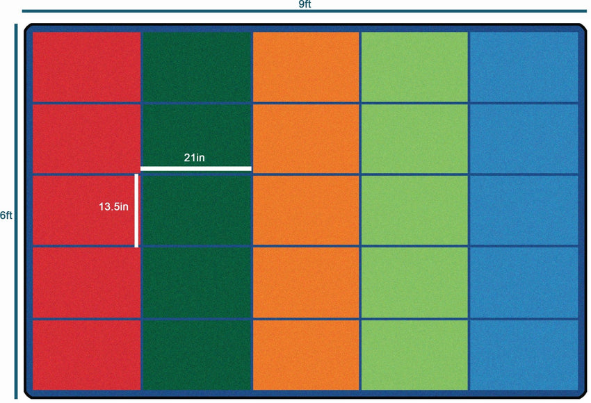 Carpets for Kids Colorful Rows Seating Rug, Multi Color, 6' x 9' (CFK - 4025) - SchoolOutlet