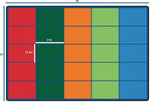 Carpets for Kids Colorful Rows Seating Rug, Multi Color, 6' x 9' (CFK - 4025) - SchoolOutlet