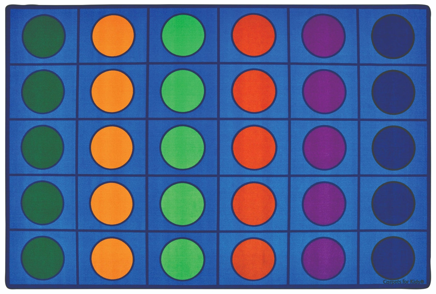 Carpets for Kids Seating Circles Rug, Blue, 7'6" x 12' (CFK - 4212) - SchoolOutlet