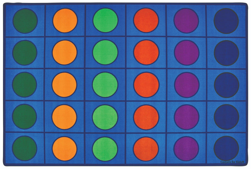 Carpets for Kids Seating Circles Rug, Blue, 7'6" x 12' (CFK - 4212) - SchoolOutlet