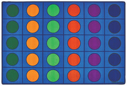 Carpets for Kids Seating Circles Rug, Blue, 8' x 12' (CFK-4218)
