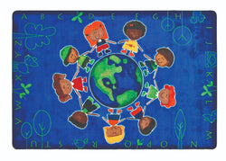 Carpets for Kids Give The Planet A Hug Rug, Blue, 6' x 9' (CFK-4415)