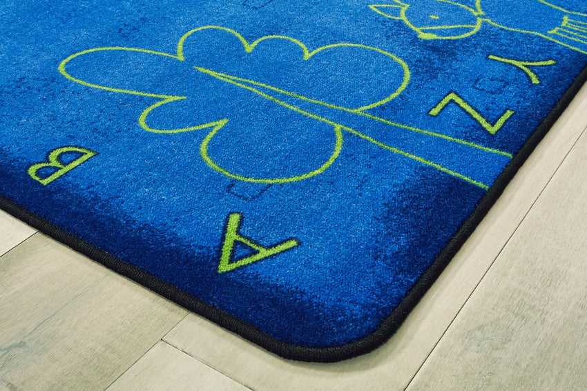 Carpets for Kids Give The Planet A Hug Rug, Blue, 6' x 9' (CFK - 4415) - SchoolOutlet