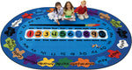 Carpets for Kids Bilingual Paint by Numero Oval Rug, Multi Color, 8'3