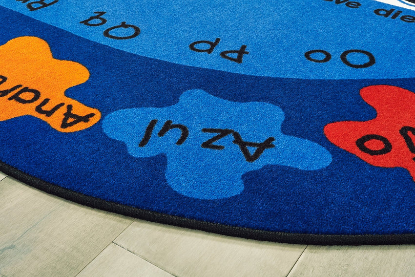 Carpets for Kids Bilingual Paint by Numero Oval Rug, Multi Color, 6'9" x 9'5" (CFK - 5395) - SchoolOutlet