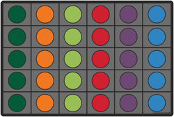 Carpets for Kids Seating Circles Rug, Gray, 6' x 9' (CFK-6916)