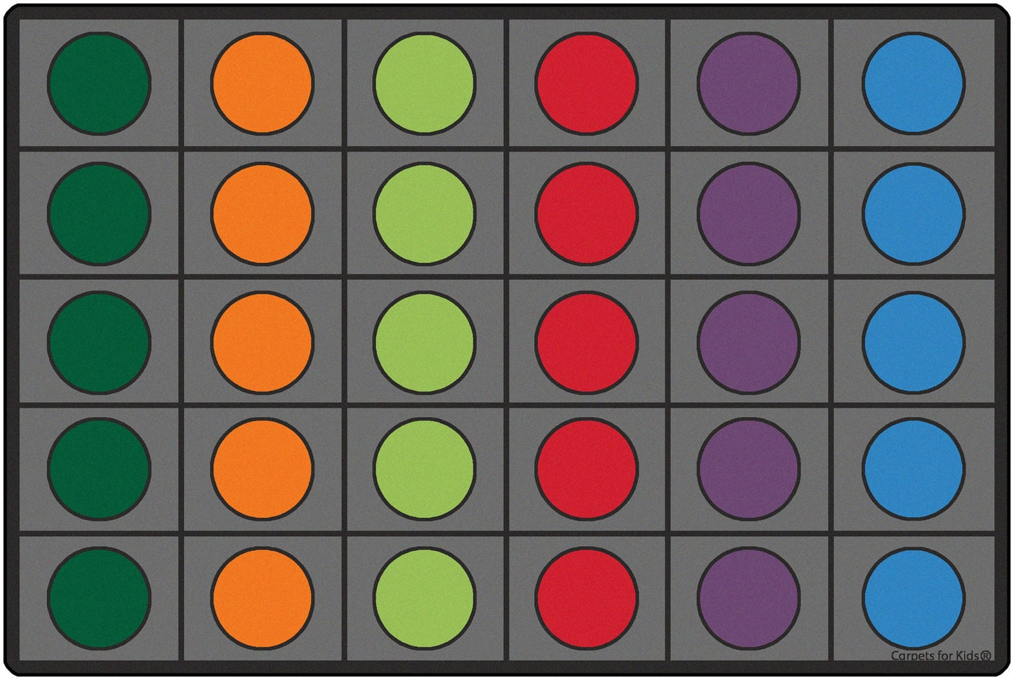 Carpets for Kids Seating Circles Rug, Gray, 8' x 12' (CFK - 6918) - SchoolOutlet