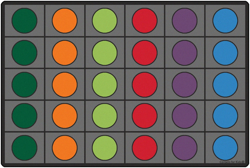 Carpets for Kids Seating Circles Rug, Gray, 8' x 12' (CFK - 6918) - SchoolOutlet