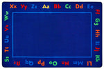 Carpets for Kids Alphabet Value Rug Rectangle, Blue, 6' x 9' (CFK - 72.88) - SchoolOutlet