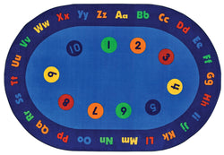 Carpets for Kids Circletime Early Learning Oval Rug, Blue, 6' x 9' (CFK-72.98)