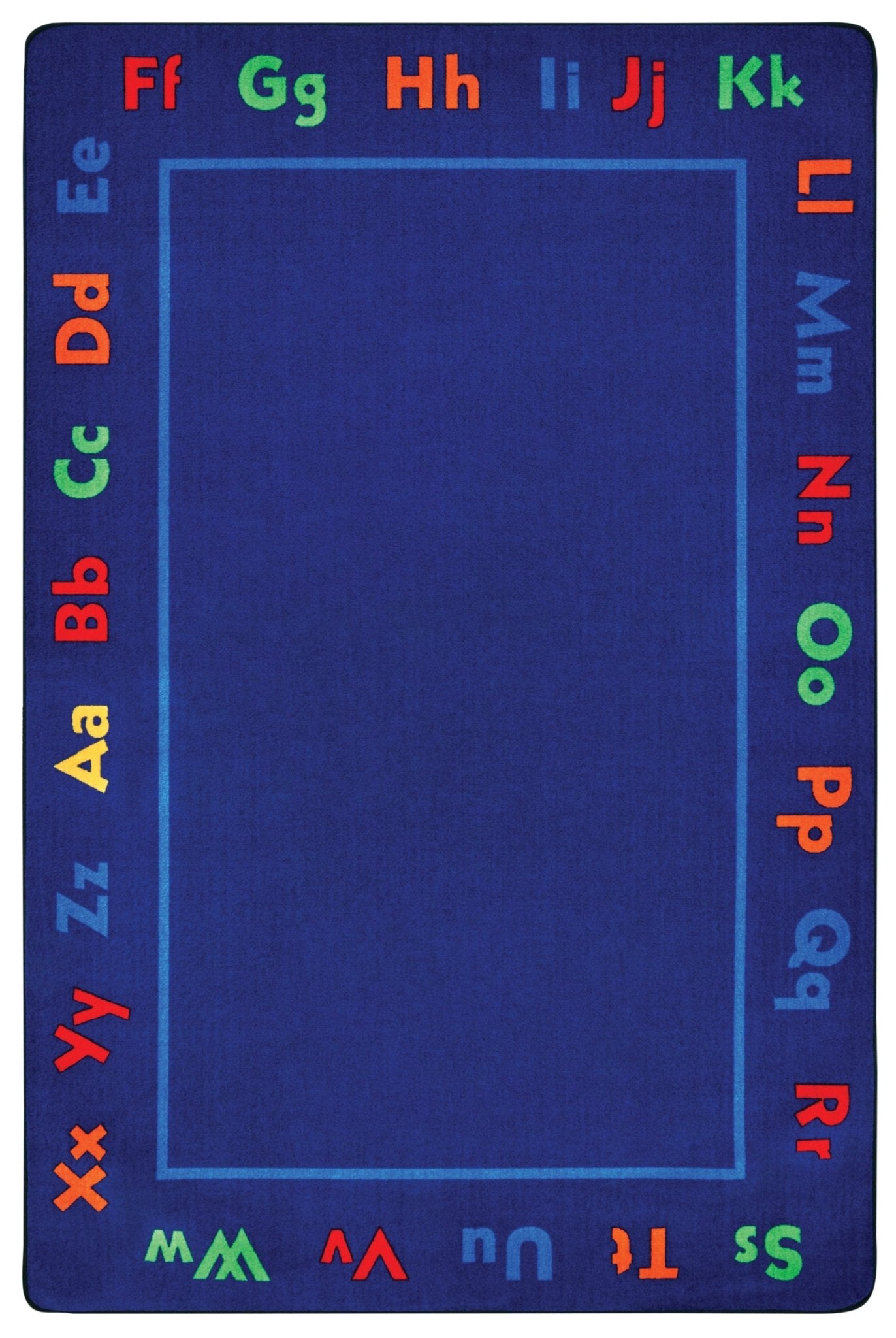 Carpets for Kids Alphabet Value Rug Rectangle, Blue, 7'6" x 12' (CFK - 90.88) - SchoolOutlet